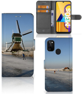 B2Ctelecom Smartphone Hoesje Samsung Galaxy M21 Boekhoesje Tekst Schaatsers