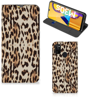 B2Ctelecom Smartphone Hoesje Samsung Galaxy M21 Book Cover Leopard