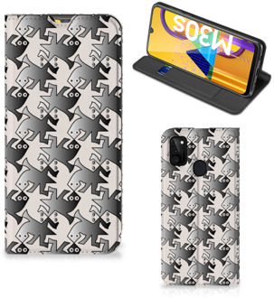 B2Ctelecom Smartphone Hoesje Samsung Galaxy M21 Book Wallet Case Salamander Grey