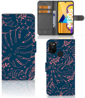 B2Ctelecom Smartphone Hoesje Samsung Galaxy M21 Bookcase Palm Leaves