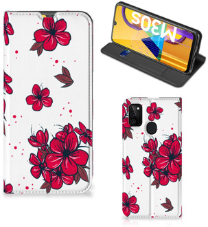 B2Ctelecom Smartphone Hoesje Samsung Galaxy M21 Mobiel Cover Blossom Red