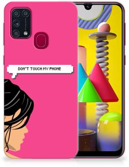 B2Ctelecom Smartphone hoesje Samsung Galaxy M31 Back Case Siliconen Hoesje Woman Don't Touch My Phone