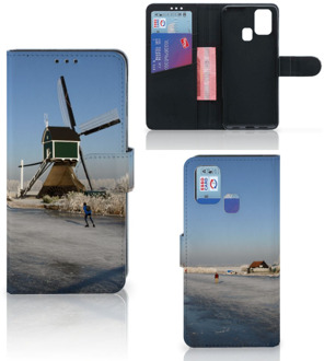 B2Ctelecom Smartphone Hoesje Samsung Galaxy M31 Boekhoesje Tekst Schaatsers