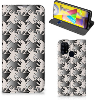 B2Ctelecom Smartphone Hoesje Samsung Galaxy M31 Book Wallet Case Salamander Grey