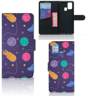 B2Ctelecom Smartphone Hoesje Samsung Galaxy M31 Flip Case Portemonnee Space