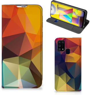 B2Ctelecom Smartphone Hoesje Samsung Galaxy M31 Leuk Book Case Polygon Color