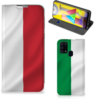 B2Ctelecom Smartphone Hoesje Samsung Galaxy M31 Leuk Bookcase Italiaanse Vlag