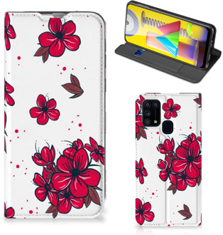 B2Ctelecom Smartphone Hoesje Samsung Galaxy M31 Mobiel Cover Blossom Red