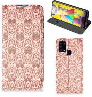 B2Ctelecom Smartphone Hoesje Samsung Galaxy M31 Mobiel Hoesje Pattern Orange