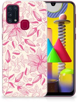 B2Ctelecom Smartphone hoesje Samsung Galaxy M31 Silicone Case Roze Bloemen