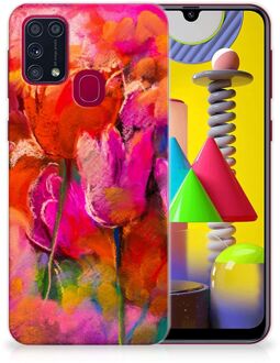 B2Ctelecom Smartphone hoesje Samsung Galaxy M31 Silicone Case Tulips