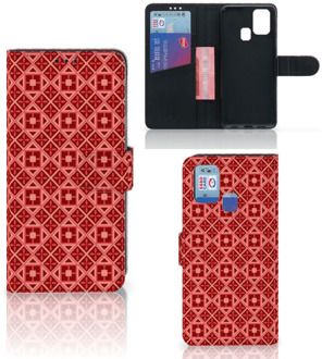 B2Ctelecom Smartphone Hoesje Samsung Galaxy M31 Wallet Book Case Batik Red