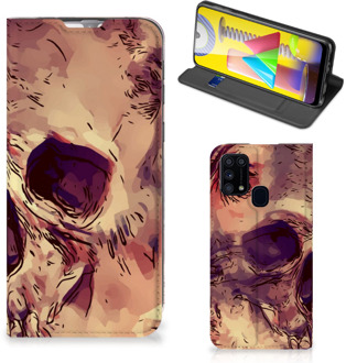 B2Ctelecom Smartphone Hoesje Samsung Galaxy M31 Wallet Case Skullhead