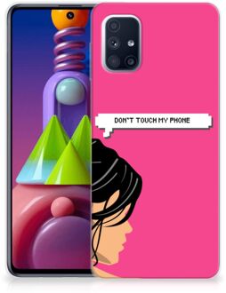 B2Ctelecom Smartphone hoesje Samsung Galaxy M51 Back Case Siliconen Hoesje Woman Don't Touch My Phone