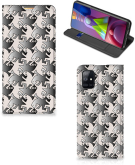 B2Ctelecom Smartphone Hoesje Samsung Galaxy M51 Book Wallet Case Salamander Grey