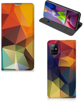 B2Ctelecom Smartphone Hoesje Samsung Galaxy M51 Leuk Book Case Polygon Color