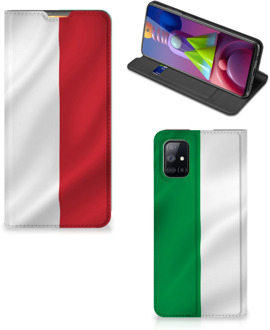 B2Ctelecom Smartphone Hoesje Samsung Galaxy M51 Leuk Bookcase Italiaanse Vlag