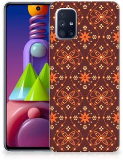 B2Ctelecom Smartphone hoesje Samsung Galaxy M51 Leuk Case Batik Brown