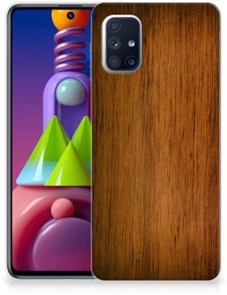 B2Ctelecom Smartphone hoesje Samsung Galaxy M51 Leuk Case Super als Vaderdag Cadeaus Donker Hout