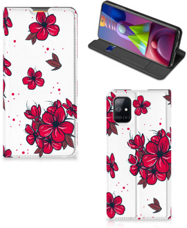 B2Ctelecom Smartphone Hoesje Samsung Galaxy M51 Mobiel Cover Blossom Red