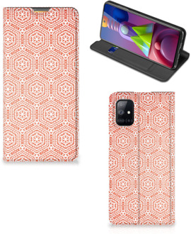 B2Ctelecom Smartphone Hoesje Samsung Galaxy M51 Mobiel Hoesje Pattern Orange