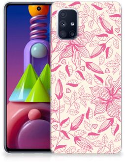 B2Ctelecom Smartphone hoesje Samsung Galaxy M51 Silicone Case Roze Bloemen