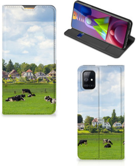 B2Ctelecom Smartphone Hoesje Samsung Galaxy M51 Wallet Book Case Hollandse Koeien