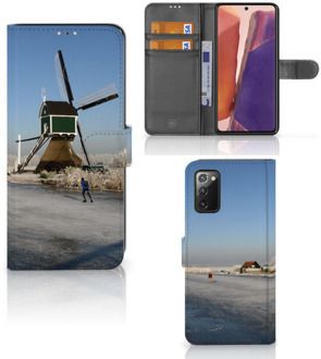 B2Ctelecom Smartphone Hoesje Samsung Galaxy Note 20 Boekhoesje Tekst Schaatsers