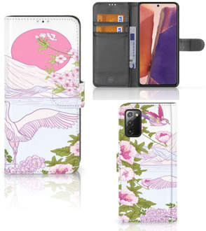 B2Ctelecom Smartphone Hoesje Samsung Galaxy Note 20 Book Style Case Bird Standing