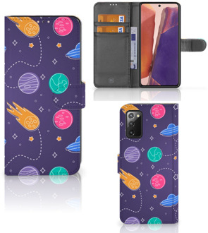 B2Ctelecom Smartphone Hoesje Samsung Galaxy Note 20 Flip Case Portemonnee Space