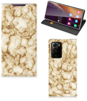 B2Ctelecom Smartphone Hoesje Samsung Galaxy Note 20 Ultra Book Cover Marmer Goud