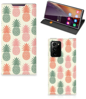 B2Ctelecom Smartphone Hoesje Samsung Galaxy Note 20 Ultra Leuk Bookcase Ananas