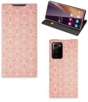 B2Ctelecom Smartphone Hoesje Samsung Galaxy Note 20 Ultra Mobiel Hoesje Pattern Orange