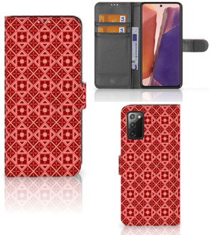 B2Ctelecom Smartphone Hoesje Samsung Galaxy Note 20 Wallet Book Case Batik Red