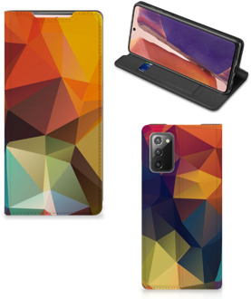 B2Ctelecom Smartphone Hoesje Samsung Galaxy Note20 Leuk Book Case Polygon Color