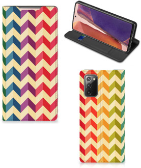 B2Ctelecom Smartphone Hoesje Samsung Galaxy Note20 Leuk Telefoonhoesje Zigzag Color