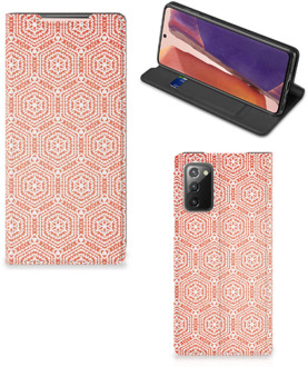 B2Ctelecom Smartphone Hoesje Samsung Galaxy Note20 Mobiel Hoesje Pattern Orange