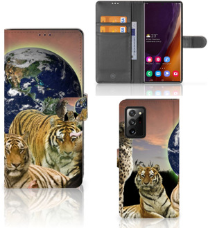 B2Ctelecom Smartphone Hoesje Samsung Galaxy Note20 Ultra Bookcase met Pasjeshouder Roofdieren