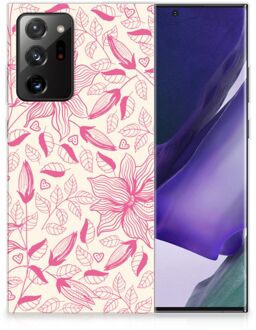 B2Ctelecom Smartphone hoesje Samsung Galaxy Note20 Ultra Silicone Case Roze Bloemen