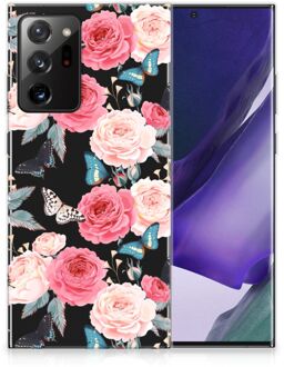 B2Ctelecom Smartphone hoesje Samsung Galaxy Note20 Ultra Telefoontas Butterfly Roses