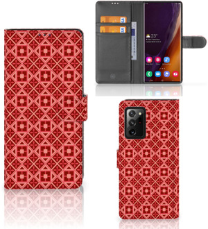 B2Ctelecom Smartphone Hoesje Samsung Galaxy Note20 Ultra Wallet Book Case Batik Red