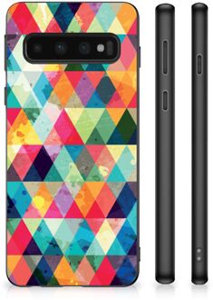 B2Ctelecom Smartphone Hoesje Samsung Galaxy S10 Backcase TPU Siliconen Hoesje met Zwarte rand Geruit