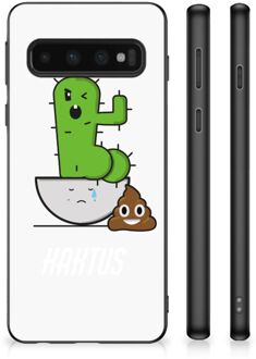 B2Ctelecom Smartphone Hoesje Samsung Galaxy S10 Beschermhoesje met Zwarte rand Cactus Poo