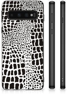 B2Ctelecom Smartphone Hoesje Samsung Galaxy S10 Beschermhoesje met Zwarte rand Slangenprint