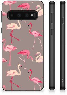 B2Ctelecom Smartphone Hoesje Samsung Galaxy S10 Cover Case met Zwarte rand Flamingo