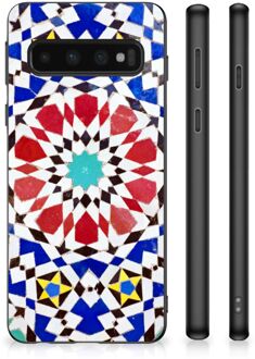 B2Ctelecom Smartphone Hoesje Samsung Galaxy S10 Cover Case met Zwarte rand Mozaïek