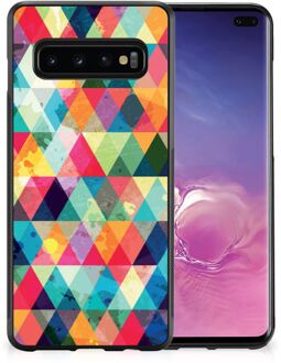 B2Ctelecom Smartphone Hoesje Samsung Galaxy S10+ Backcase TPU Siliconen Hoesje met Zwarte rand Geruit