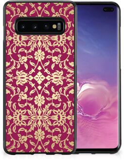 B2Ctelecom Smartphone Hoesje Samsung Galaxy S10+ Beschermhoesje met Zwarte rand Barok Pink