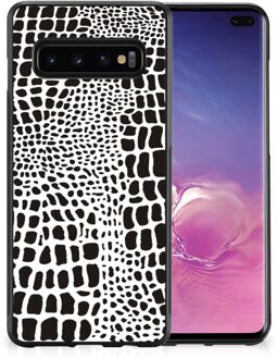 B2Ctelecom Smartphone Hoesje Samsung Galaxy S10+ Beschermhoesje met Zwarte rand Slangenprint