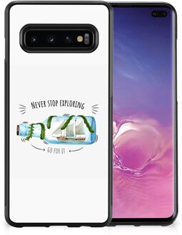 B2Ctelecom Smartphone Hoesje Samsung Galaxy S10+ Bumper Hoesje met Zwarte rand Boho Bottle